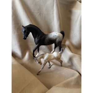 Retired Classic Breyer sunshine meadows black blanket Appaloosa horse and foal